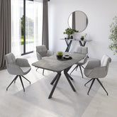 Toronto 160 - 200cm Grey Ceramic Duro Top Extending Dining Set - Pendle Village Furniture